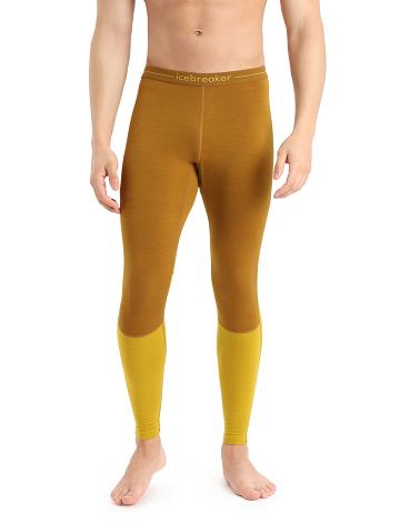 Men's Icebreaker 200 ZoneKnit™ Merino Leggings Clove / Silent Gold | CA 1827RVDW